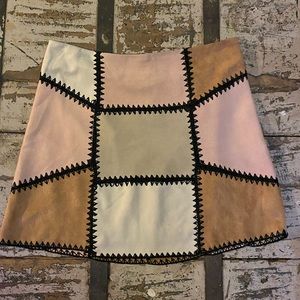 Gianni Bini Patchwork Mini Skirt